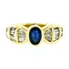 Image 1 : Trevi 18kt Yellow Gold 1.90 ctw Oval Sapphire & Baguette Diamond Ring