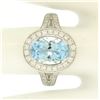 Image 2 : Modern 18K White Gold 3.07 ctw Oval Aquamarine Diamond Sylvie Split Shank Ring
