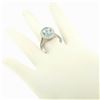 Image 9 : Modern 18K White Gold 3.07 ctw Oval Aquamarine Diamond Sylvie Split Shank Ring