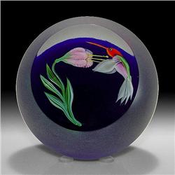 Correia Art Glass 1984 Hummingbird Paperweight