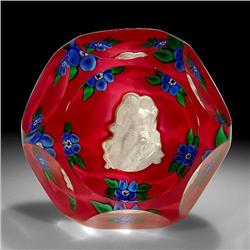 Saint Louis 1979 Amour Cupid Sulphide Paperweight