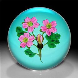 Ken Rosenfeld 2004 Pink Wild Roses Paperweight