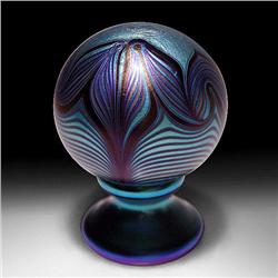 Orient & Flume 1976 Blue Pedestal Paperweight