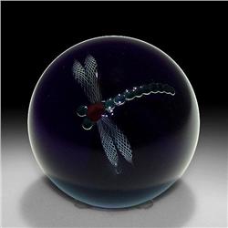 Correia Art Glass 1984 Dragonfly Paperweight