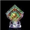Image 1 : Optical Cube Desktop Crystal Cube Paperweight