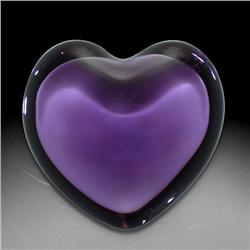 Baccarat Translucent Heart-Shaped Paperweight