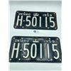 Image 1 : 1959 Matching Set of Ontario License Plates