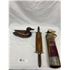 Image 1 : Antique India Carving Set in Ornate Hardwood and Brass Case and Vintage General Fire Extinguisher wi