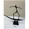 Image 1 : Large Impressive Surfer. Wrought Iron Sculpture-Approx 15" T x 16" W x 4" D