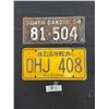 Image 1 : Vintage North Dakota and Alaska License Plate