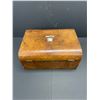 Image 8 : Antique 19th Century Burlwood Veneer Sewing Box with Contents  Circa 1850 - 1899 Some Damage at Corn