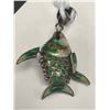 Image 2 : Vintage Cloisonne Fish Pendant 7/8 Long