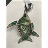 Image 2 : Vintage Cloisonne Fish Pendant 7/8 Long