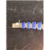 Image 2 : Vintage Sterling Silver Lapis Lazuli Link Bracelet Marked 925 7.25" Length and Beautiful Vintage Ste