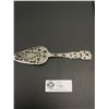 Image 2 : Beautiful Antique 800 Silver Pastry Server Elaborately Decorated with Birds and Flowers 8.5" Length 