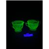 Image 1 : Nice Uranium Depression Glass Cream and Sugar Set