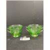 Image 2 : Nice Uranium Depression Glass Cream and Sugar Set