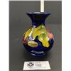 Image 1 : Vintage Signed Moorcroft Vase Anemore Pattern on Cobalt Blue Excellent Original Condition 5.5" Tall