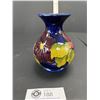 Image 2 : Vintage Signed Moorcroft Vase Anemore Pattern on Cobalt Blue Excellent Original Condition 5.5" Tall