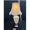 Image 2 : Vintage Table Lamp and Shade Fenton Coin  Dot Glass