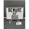 Image 1 : Beware of Dog Embossed Tin Sign. 10" w x 7" T