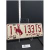 Image 2 : 1949 Wyoming License Plate