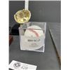 Image 2 : 2 Autographed MLB Signed Baseballs Denny McLain and Andrew Bailey with Glove Stands