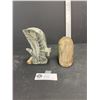 Image 2 : 2 Soapstone Carving Owl and Eagle 5" Tall