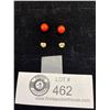 Image 1 : 14K Gold and Coral Stud Earrings