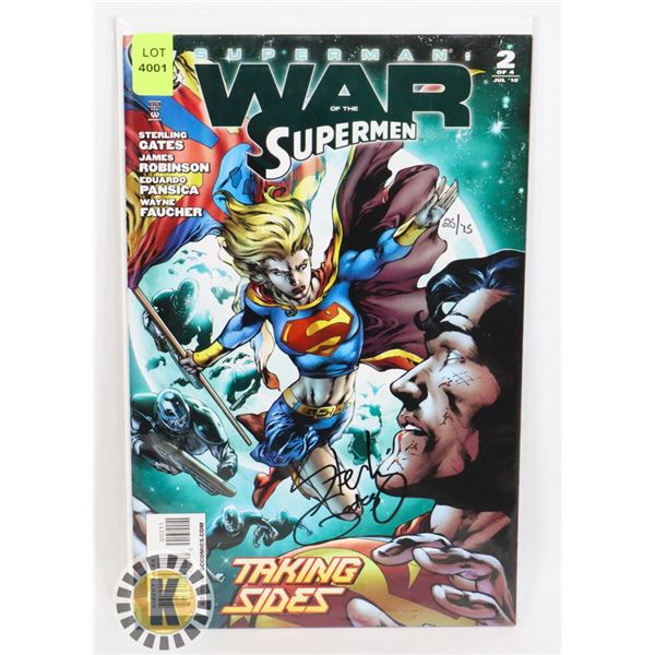 DC SUPERMAN WAR OF THE SUPERMEN SIGNED WITH COA