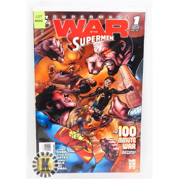 DC SUPERMAN WAR OF THE SUPERMEN SIGNED WITH COA