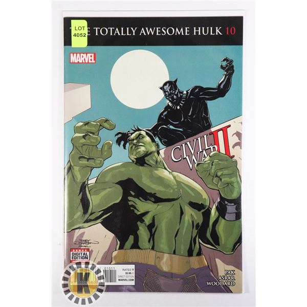 MARVEL THE TOTALLY AWESOME HULK 10 CIVIL WAR II