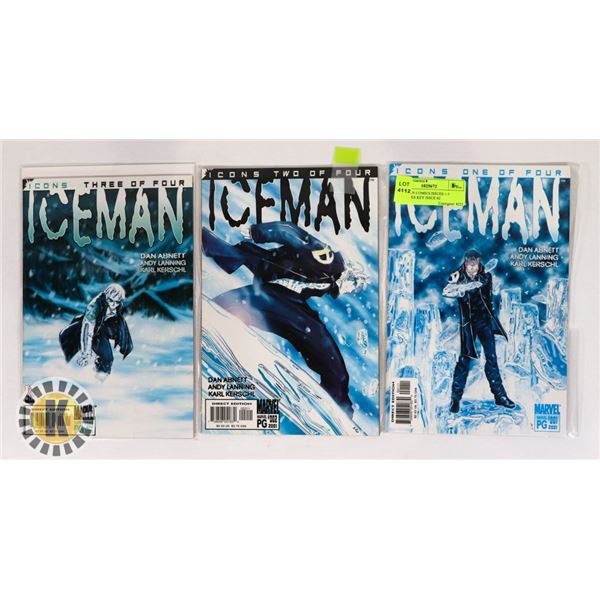3 ICEMAN COMICS ISSUES 1-3 INCLUDES KEY ISSUE #2