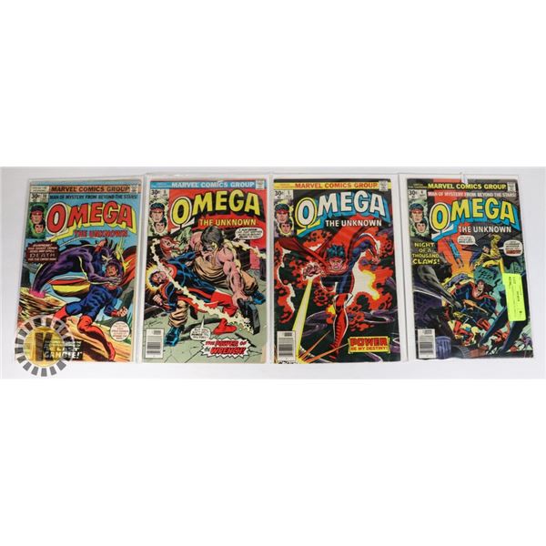 LOT OF 4 MARVEL COMICS OMEGA UNKNOWN