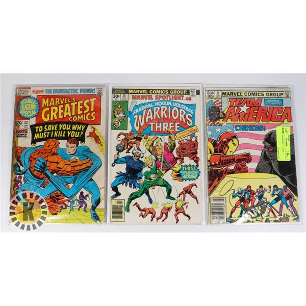 LOT OF 3 ASSORTED MARVEL COMICS