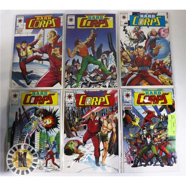 LOT OF 6 VALIANT COMICS THE HARD CORPS
