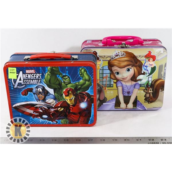 LOT OF 2 COLLECTIBLE METAL  LUNCH PAILS