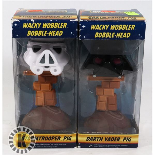 LOT OF 2 WACKY WOBBLER ANGRY BIRDS STAR WARS "PIG"