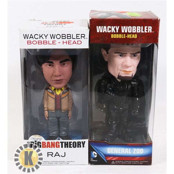 LOT OF 2 WACKY WOBBLER RAJ AND GENERAL ZOD