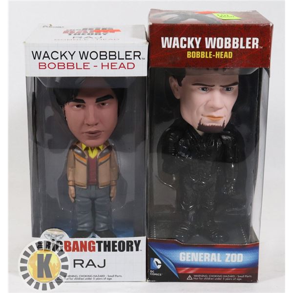 LOT OF 2 WACKY WOBBLER RAJ AND GENERAL ZOD