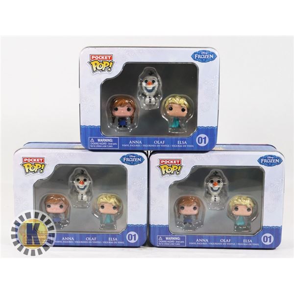 LOT OF 3 FUNKO POCKET POP FROZEN COLLECTIBLES