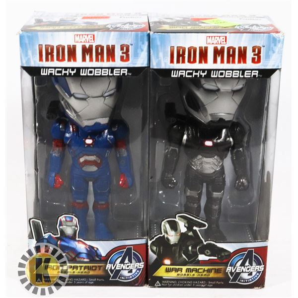 LOT OF 2 WACKY WOBBLER FUNKO IRON MAN 3
