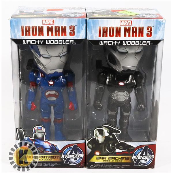 LOT OF 2 WACKY WOBBLER FUNKO IRON MAN 3