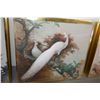 Image 1 : METAL FRAMED ACRYLIC ON CANVAS, "WHITE PEACOCKS & PLUMERIA"; SIGNED Y.T. MUI (48 1/4" X 42 1/4")