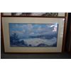 Image 1 : FRAMED PRINT, "SEASCAPE"; JOYCE CLARK (41 1/2" X 25 1/2")