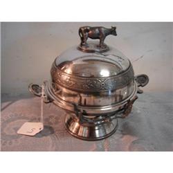 Victorian Butter Dish with Cow Finial