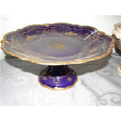 Rosenthal Cake Plateau with Cobolt & Gold trim