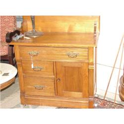 Oak Commode w/ Back splash