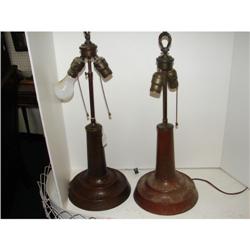 Pair of Arts & Crafts Copper Lamps