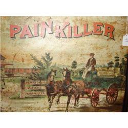 Tin Advertising Pain Killer Sign